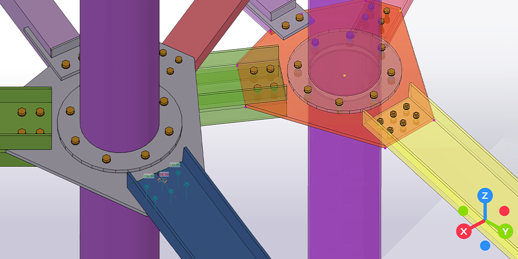 drawing of steel pillars