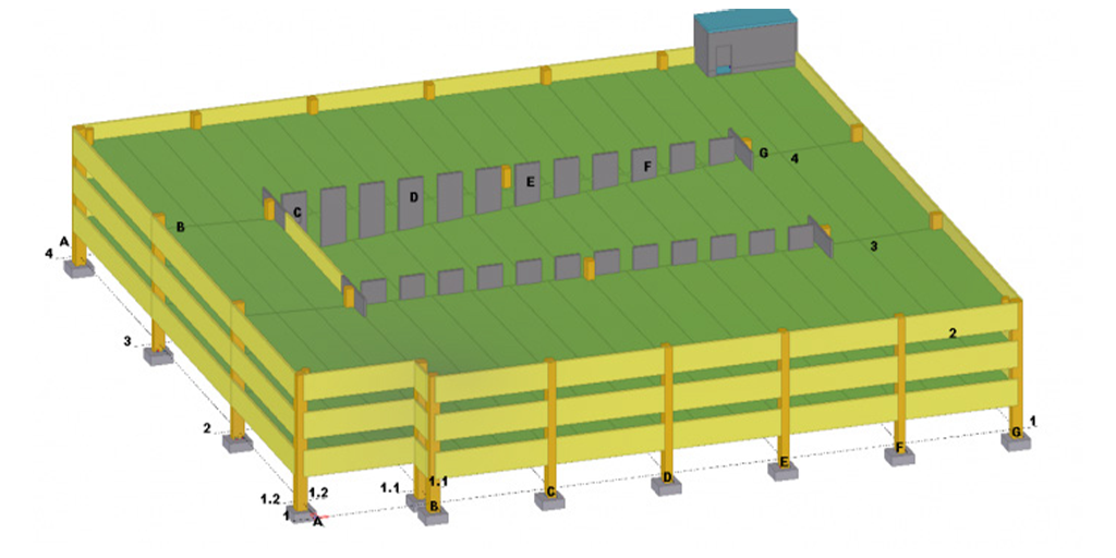 precast drawing of a parking structure
